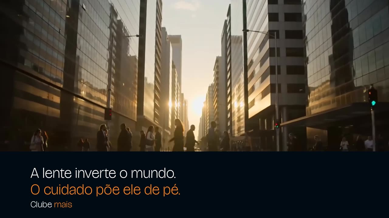 Uma lente sobre uma avenida de São Paulo: dentro dela o mundo aparece invertido e depois se endireita